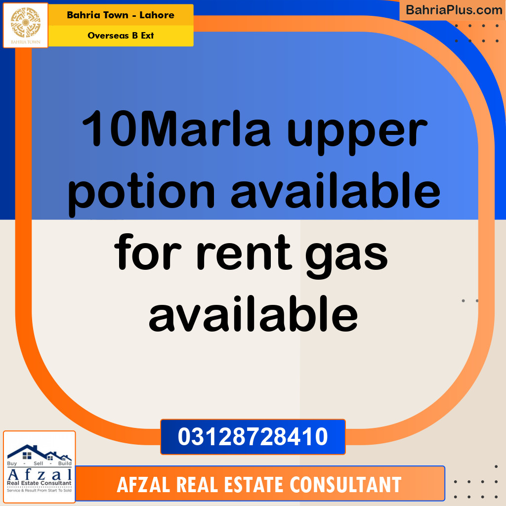 10 Marla Residential House for Rent in Overseas B Ext -  Bahria Town, Lahore - (BP-284381)