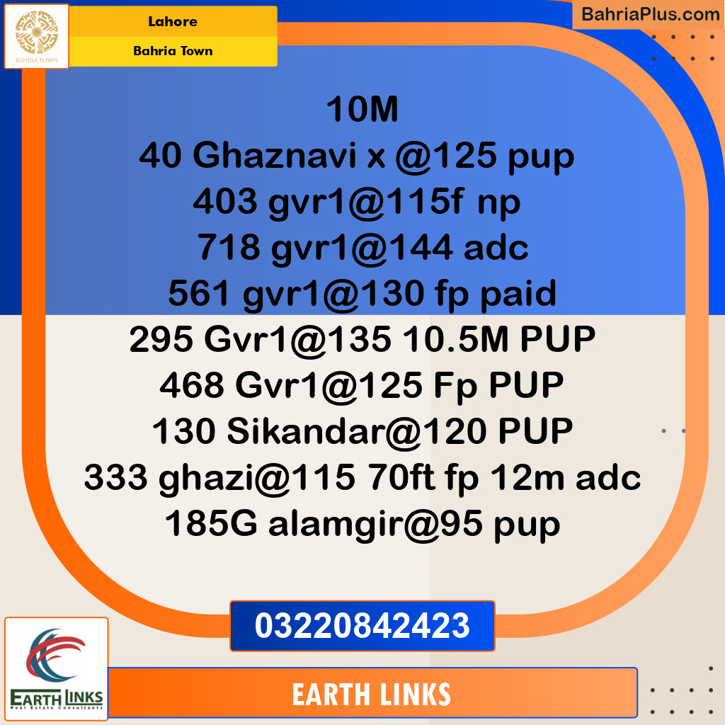 Residential Plot for Sale in Bahria Town, Lahore - (BP-284394)