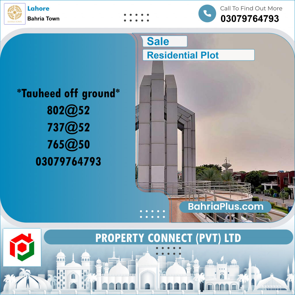 Residential Plot for Sale in Bahria Town, Lahore - (BP-284407)