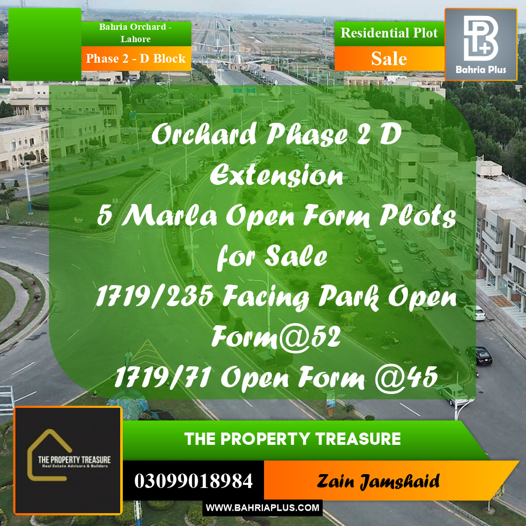 Residential Plot for Sale in Phase 2 - D Block -  Bahria Orchard, Lahore - (BP-284431)