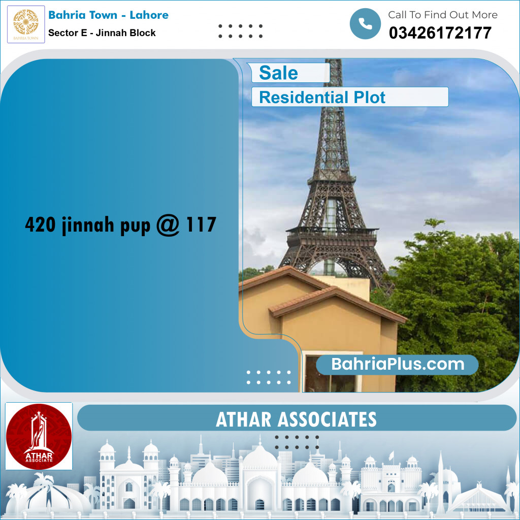 5 Marla Residential Plot for Sale in Sector E - Jinnah Block -  Bahria Town, Lahore - (BP-284433)