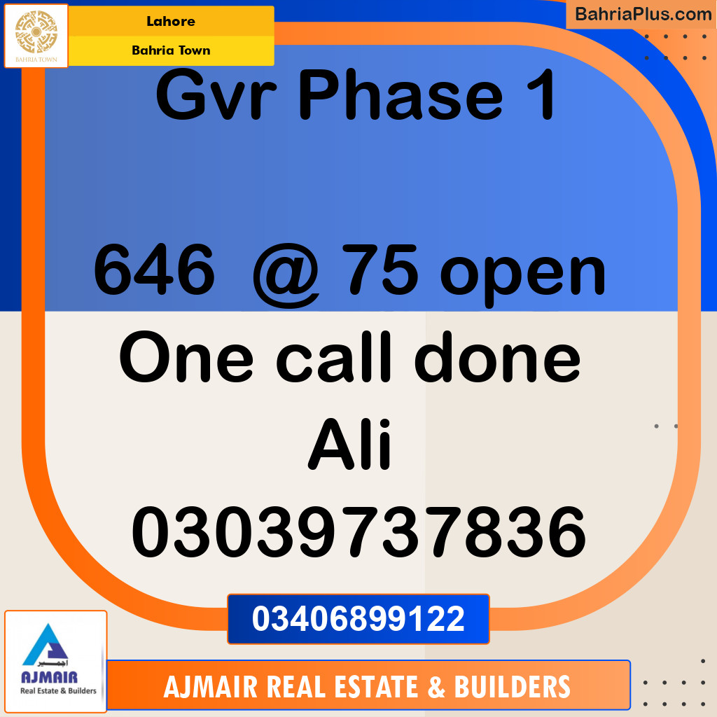 5 Marla Residential Plot for Sale in Bahria Town, Lahore - (BP-284434)