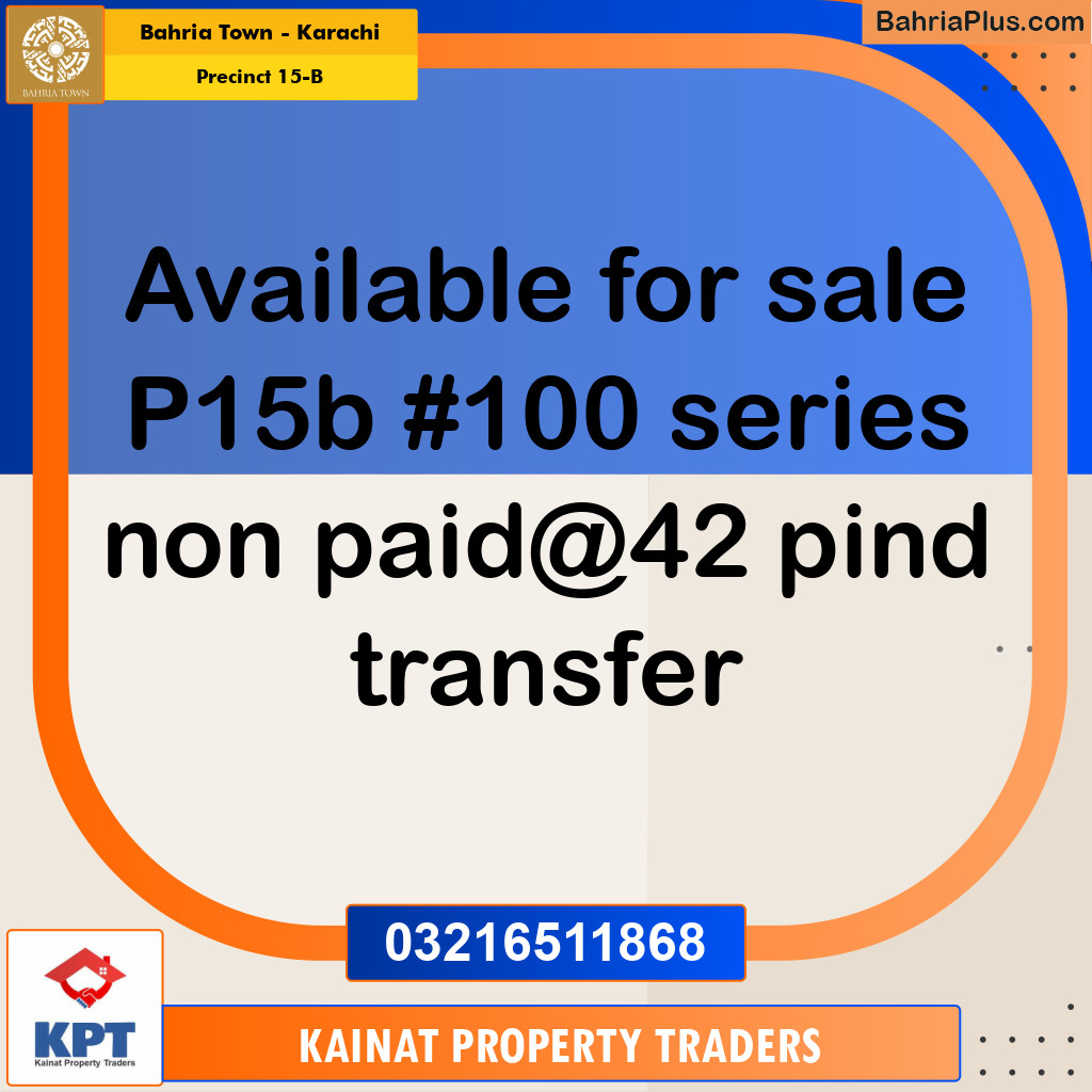 125 Sq. Yards Residential Plot for Sale in Precinct 15-B -  Bahria Town, Karachi - (BP-284437)