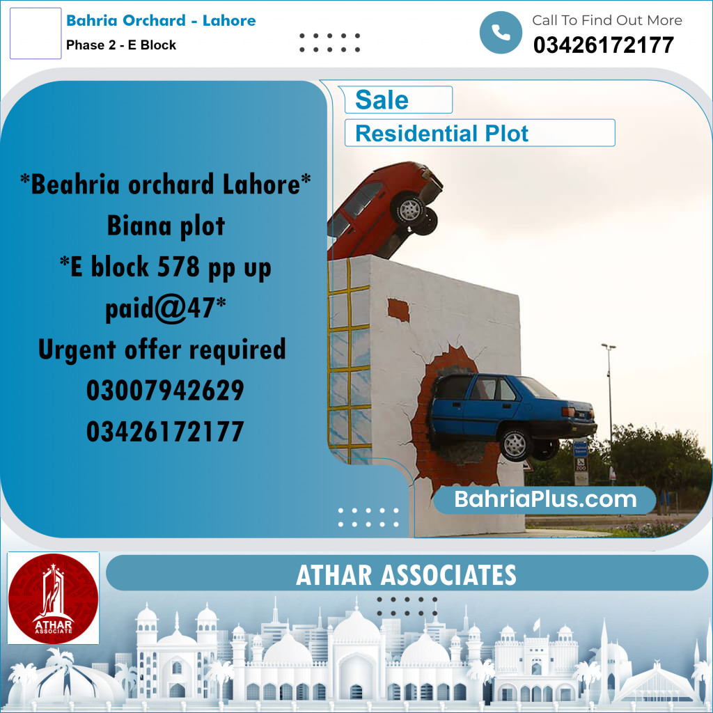 5 Marla Residential Plot for Sale in Phase 2 - E Block -  Bahria Orchard, Lahore - (BP-284589)