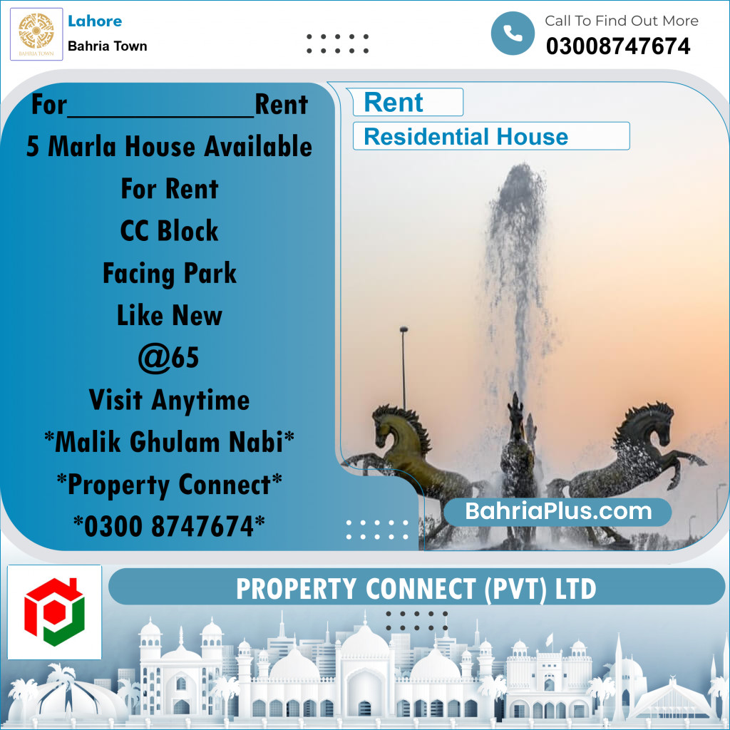 Residential House for Rent in Bahria Town, Lahore - (BP-284637)