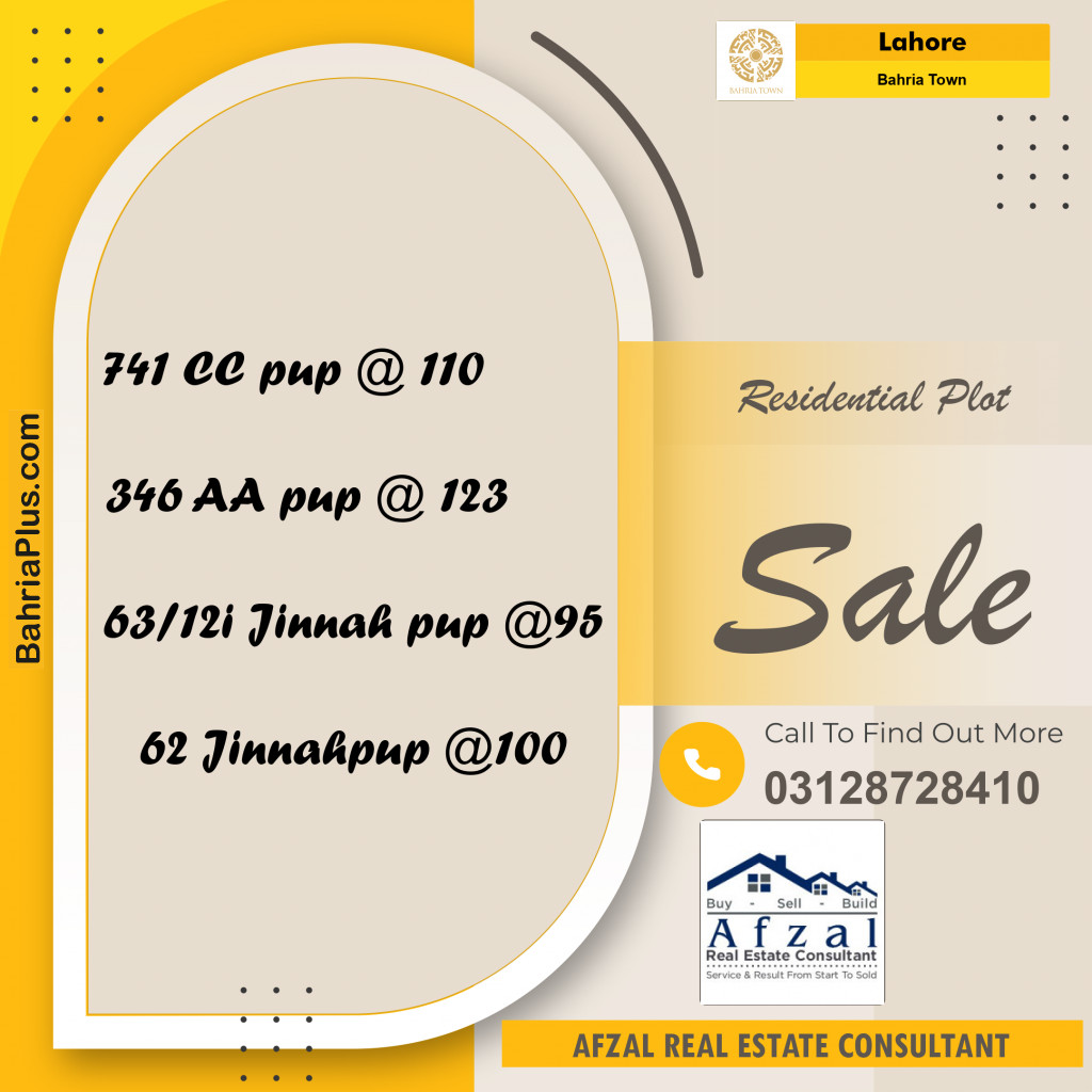 Residential Plot for Sale in Bahria Town, Lahore - (BP-284683)