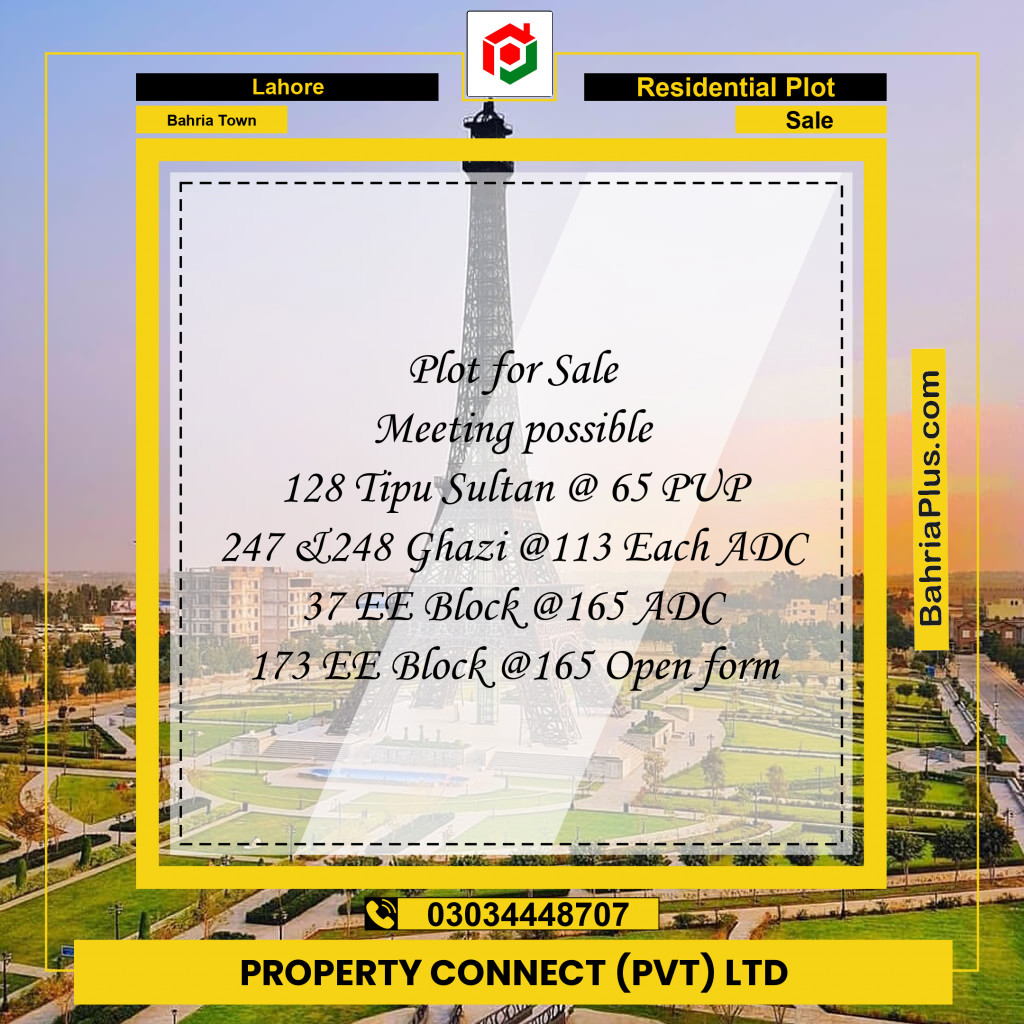 Residential Plot for Sale in Bahria Town, Lahore - (BP-284725)