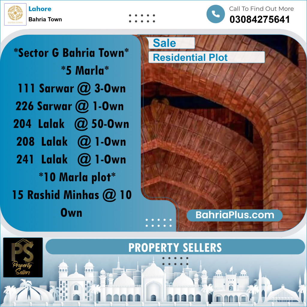 5 Marla Residential Plot for Sale in Bahria Town, Lahore - (BP-284735)