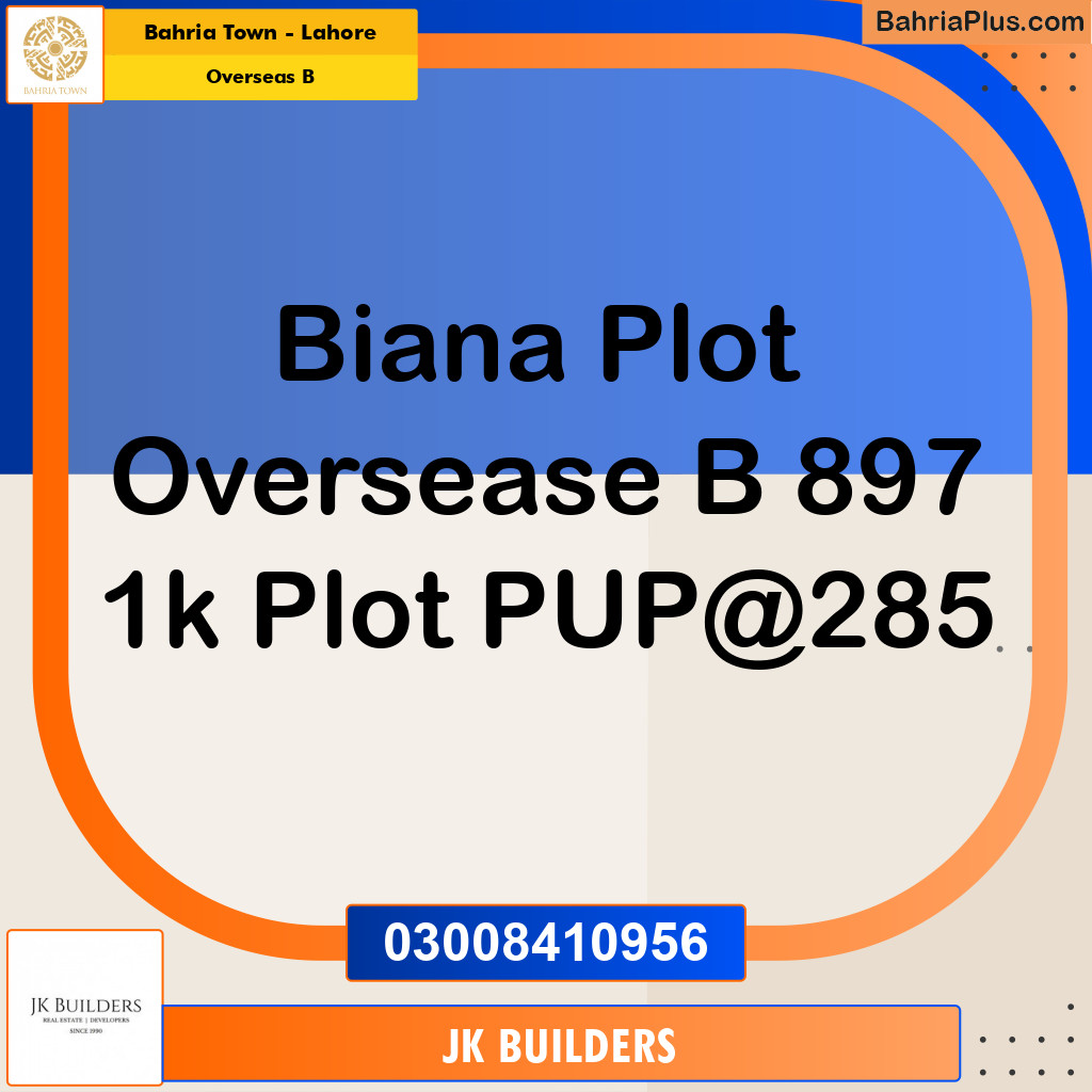 1 Kanal Residential Plot for Sale in Overseas B -  Bahria Town, Lahore - (BP-284757)
