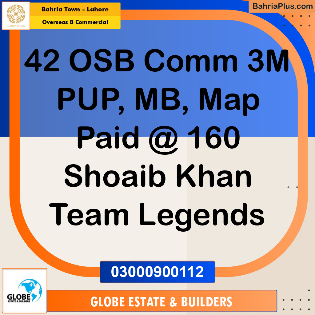 3 Marla Commercial Plot for Sale in Overseas B Commercial -  Bahria Town, Lahore - (BP-284800)