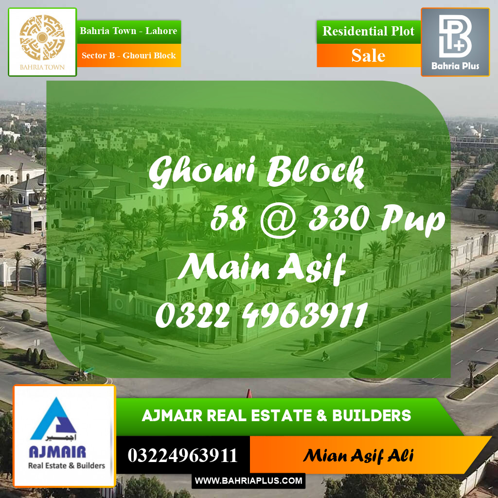 Residential Plot for Sale in Sector B - Ghouri Block -  Bahria Town, Lahore - (BP-284809)