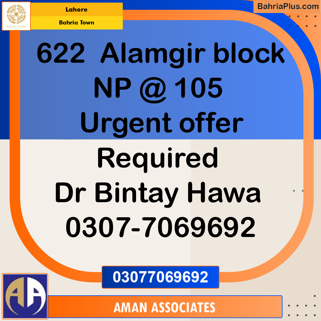 Residential Plot for Sale in Bahria Town, Lahore - (BP-284826)