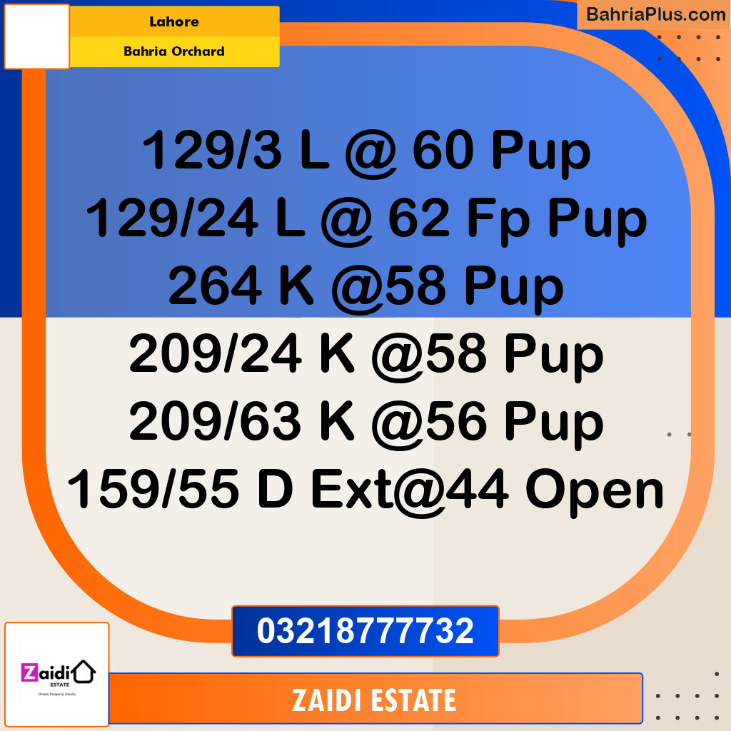 Residential Plot for Sale in Bahria Orchard, Lahore - (BP-284939)