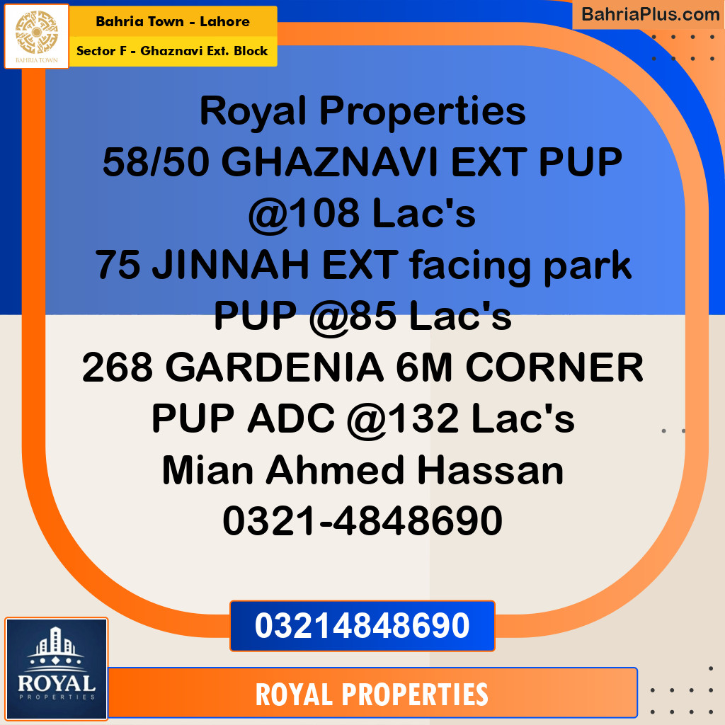 10 Marla Residential Plot for Sale in Sector F - Ghaznavi Ext. Block -  Bahria Town, Lahore - (BP-284968)
