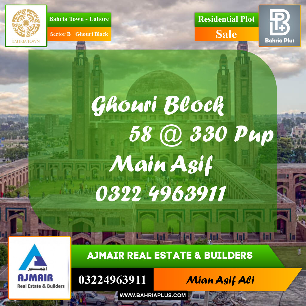 Residential Plot for Sale in Sector B - Ghouri Block -  Bahria Town, Lahore - (BP-284970)