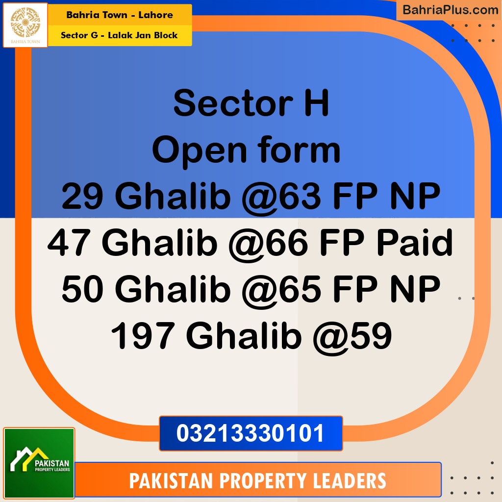 5 Marla Residential Plot for Sale in Sector G - Lalak Jan Block - Bahria Town, Lahore - (BP-285016)