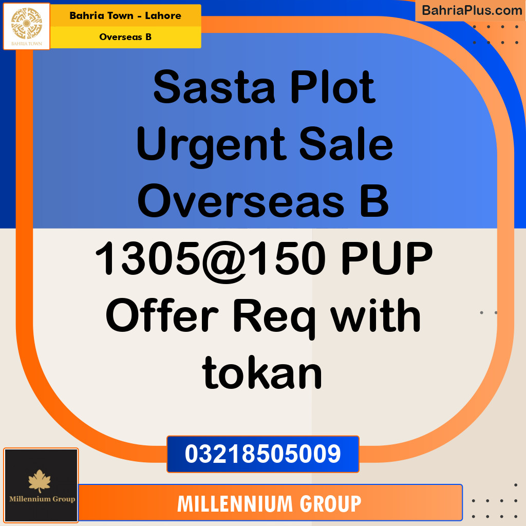 10 Marla Residential Plot for Sale in Overseas B -  Bahria Town, Lahore - (BP-285021)