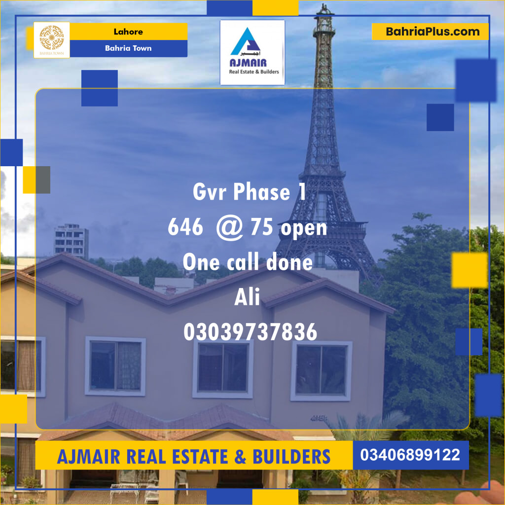 5 Marla Residential Plot for Sale in Bahria Town, Lahore - (BP-285045)