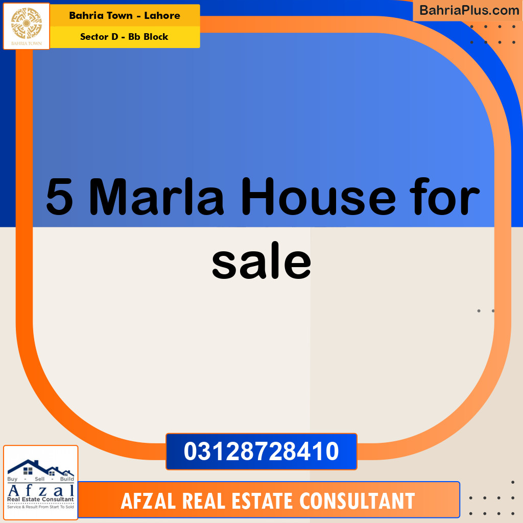 5 Marla Residential House for Sale in Sector D - BB Block -  Bahria Town, Lahore - (BP-285090)