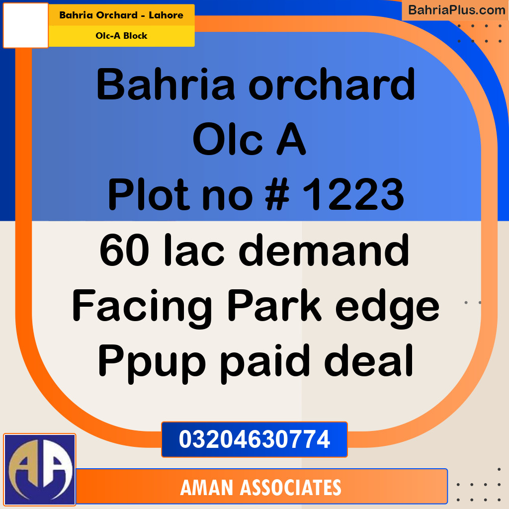 Residential Plot for Sale in OLC-A Block -  Bahria Orchard, Lahore - (BP-285142)