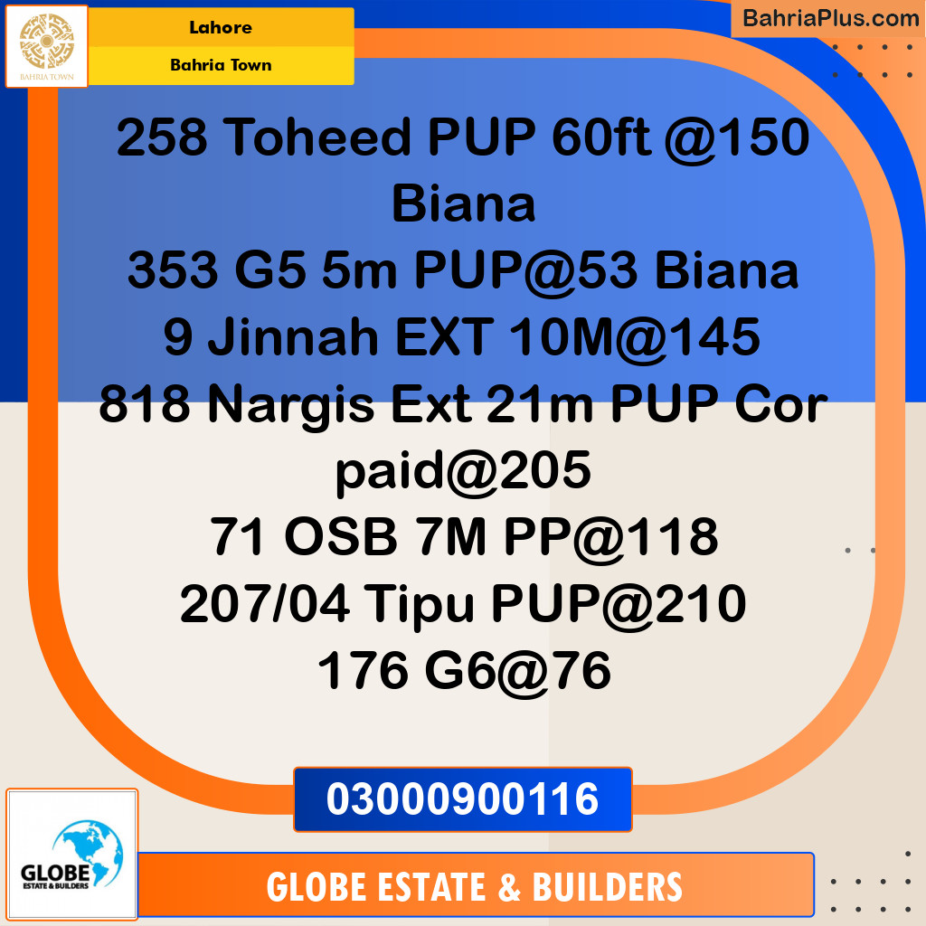 Residential Plot for Sale in Bahria Town, Lahore - (BP-285155)