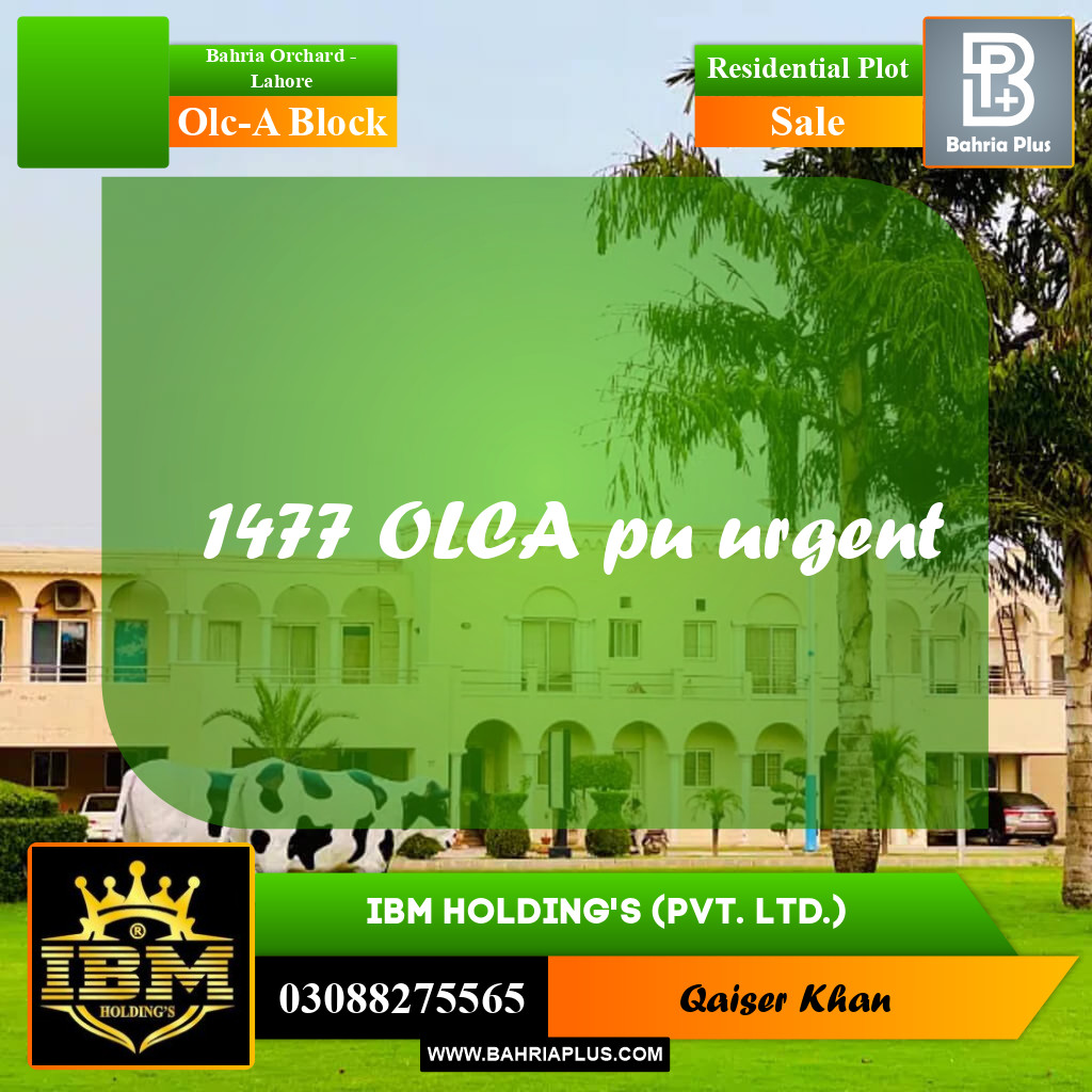 5 Marla Residential Plot for Sale in OLC-A Block -  Bahria Orchard, Lahore - (BP-285221)