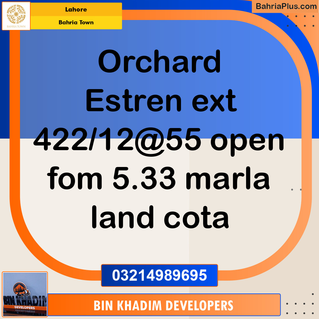 Residential Plot for Sale in Bahria Town, Lahore - (BP-285347)