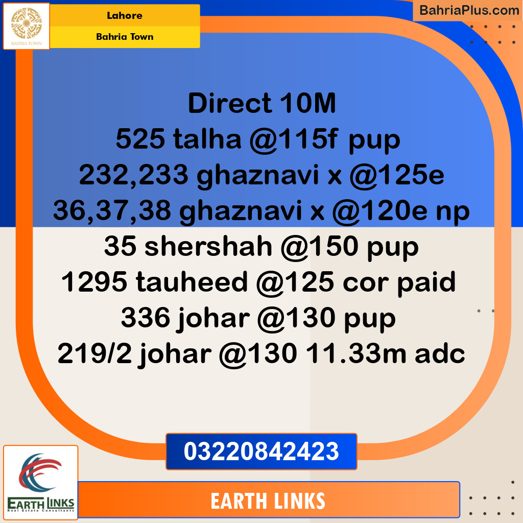 Residential Plot for Sale in Bahria Town, Lahore - (BP-285366)