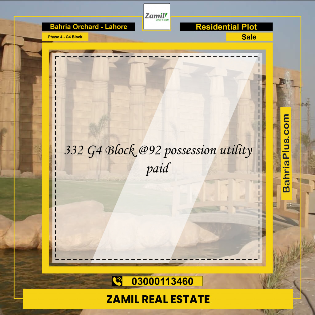 10 Marla Residential Plot for Sale in Phase 4 - G4 Block -  Bahria Orchard, Lahore - (BP-285372)