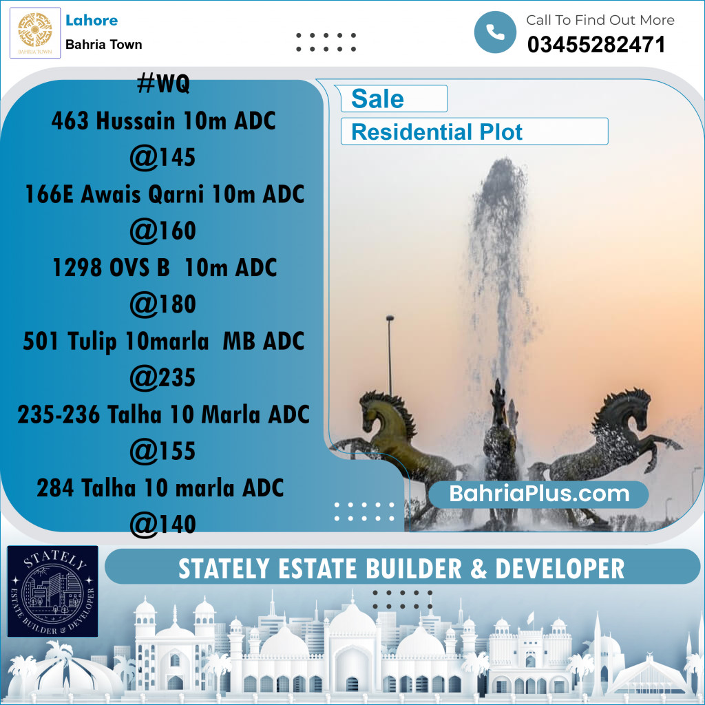 Residential Plot for Sale in Bahria Town, Lahore - (BP-285390)