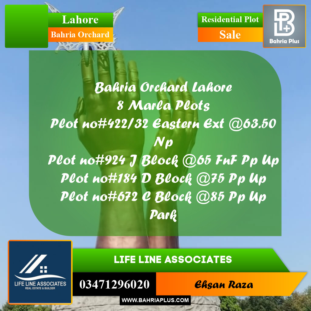 8 Marla Residential Plot for Sale in Bahria Orchard, Lahore - (BP-285393)