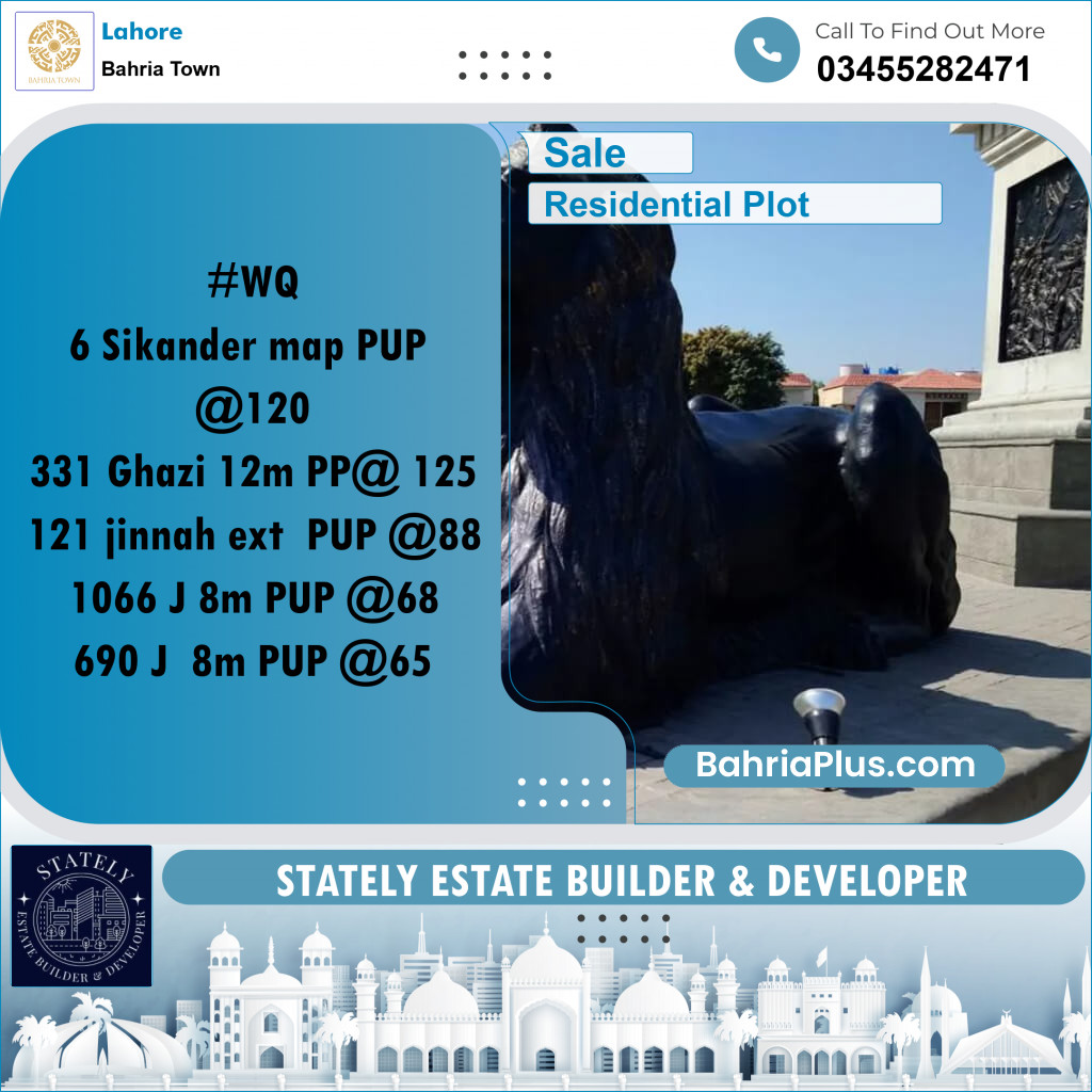 Residential Plot for Sale in Bahria Town, Lahore - (BP-285411)