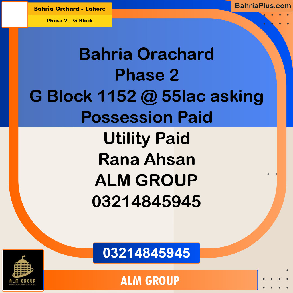5 Marla Residential Plot for Sale in Phase 2 - G Block -  Bahria Orchard, Lahore - (BP-285425)