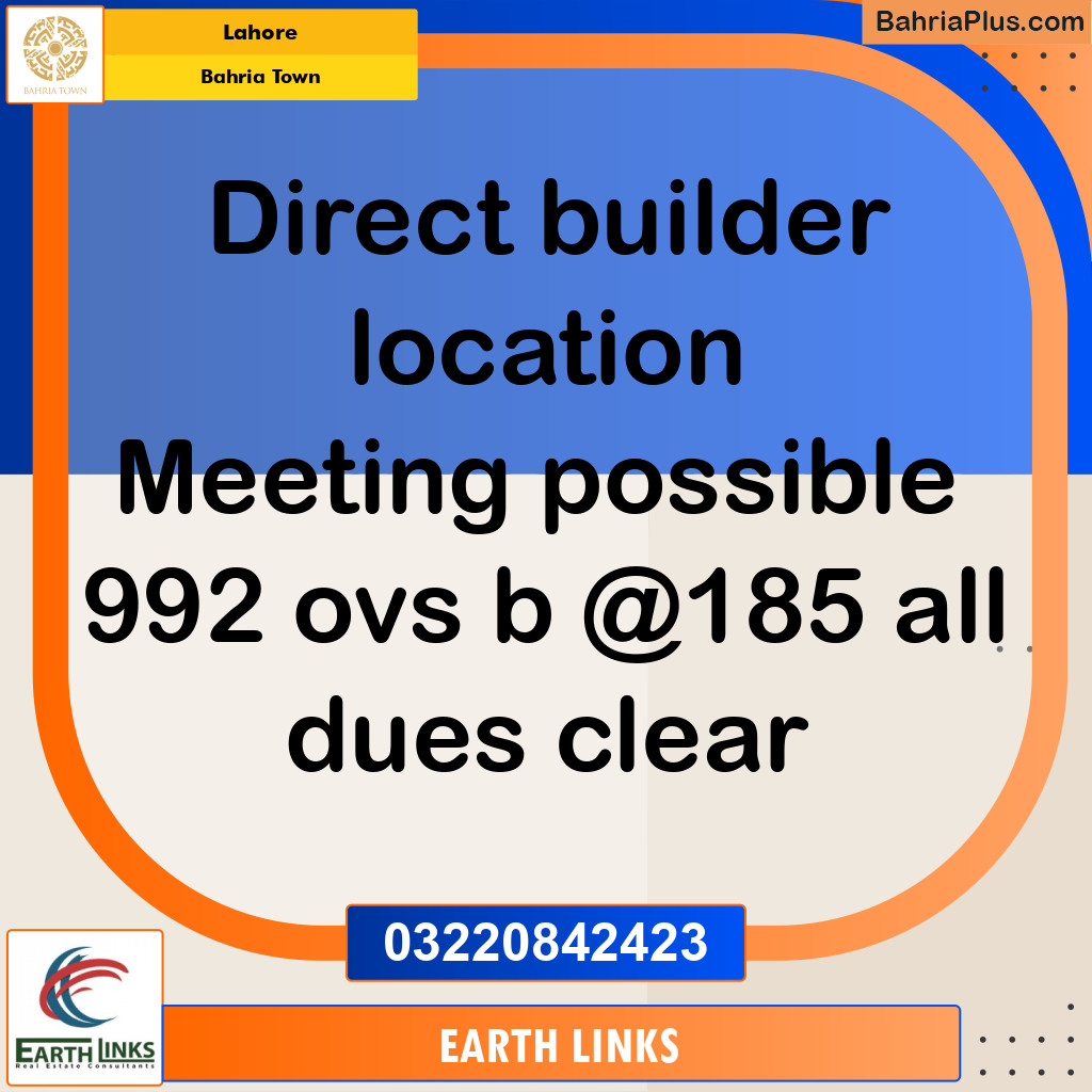 Residential Plot for Sale in Bahria Town, Lahore - (BP-285441)