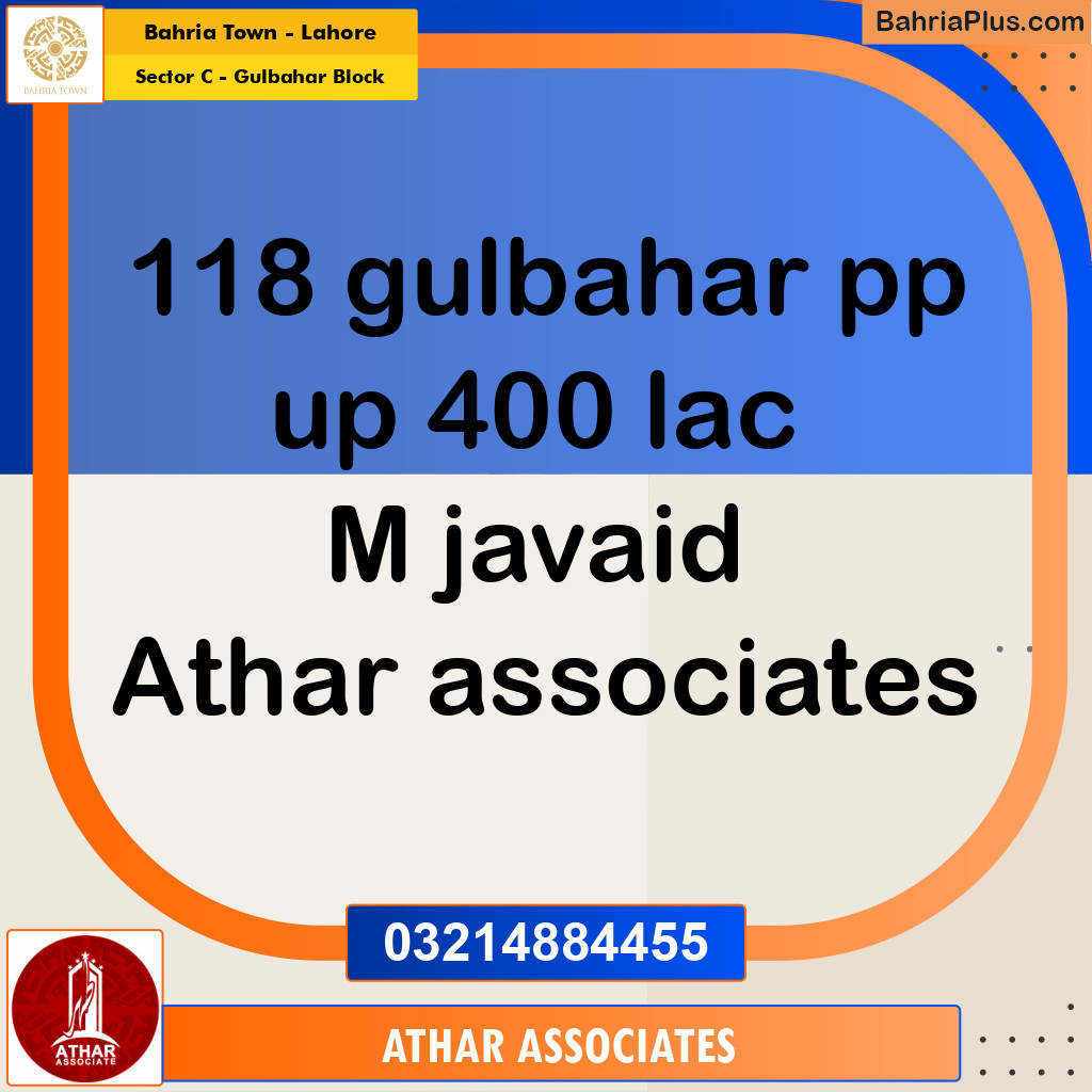20 Marla Residential Plot for Sale in Sector C - Gulbahar Block -  Bahria Town, Lahore - (BP-285445)