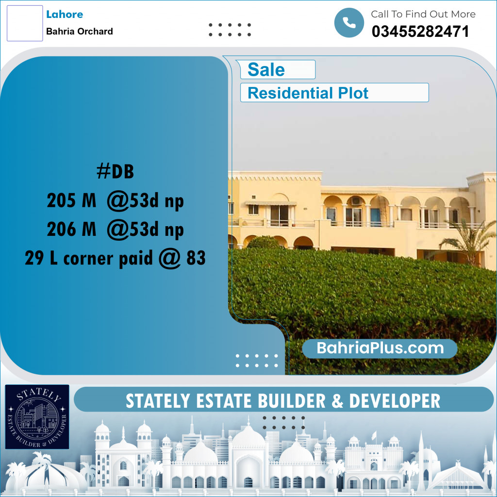 Residential Plot for Sale in Bahria Orchard, Lahore - (BP-285486)
