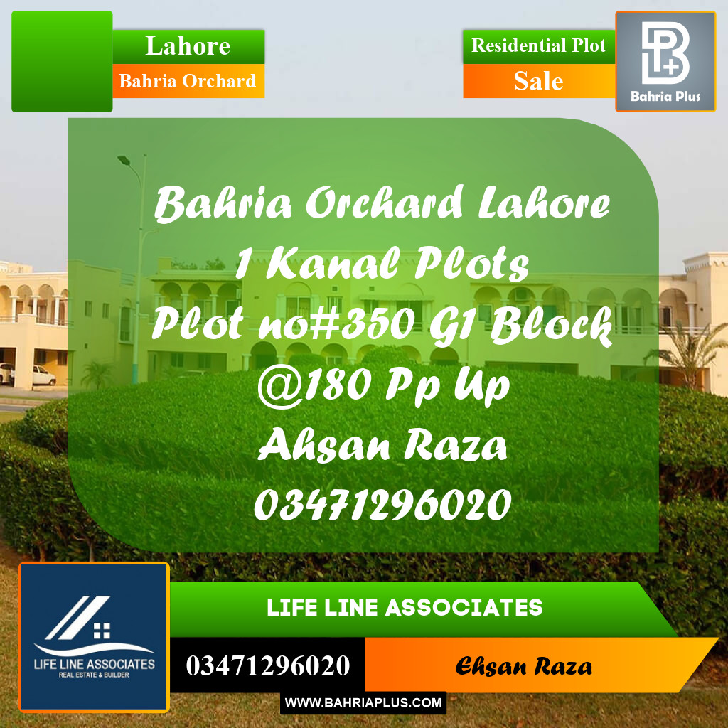 1 Kanal Residential Plot for Sale in Bahria Orchard, Lahore - (BP-285726)