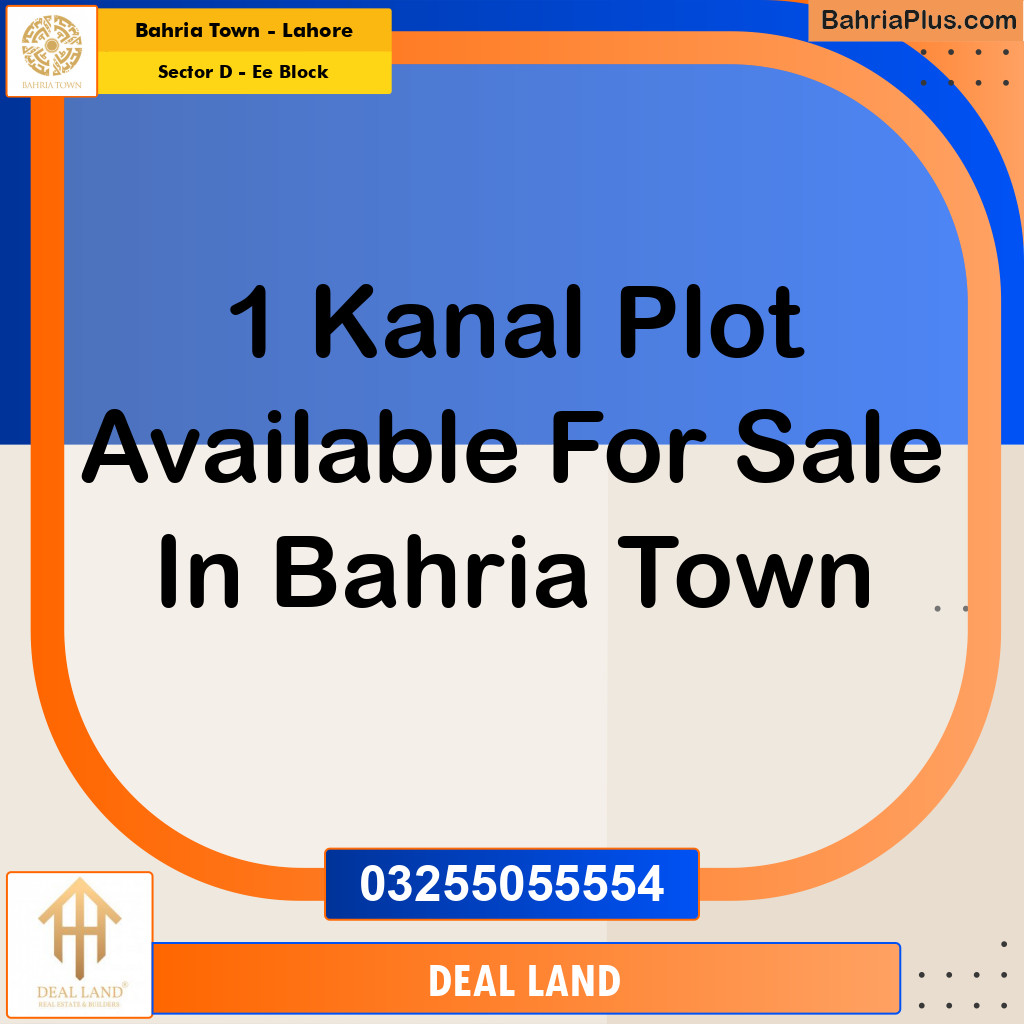 1 Kanal Residential Plot for Sale in Sector D - EE Block -  Bahria Town, Lahore - (BP-285800)