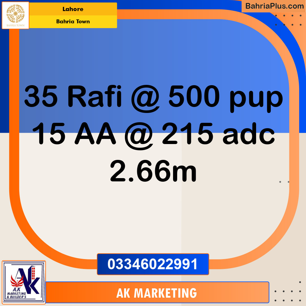 2 Marla Commercial Plot for Sale in Bahria Town, Lahore - (BP-285822)