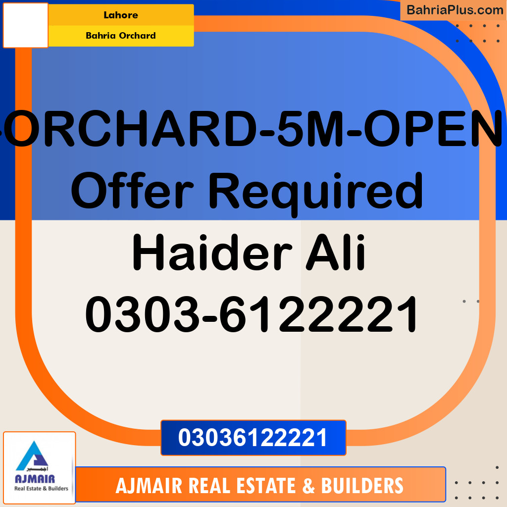 Residential Plot for Sale in Bahria Orchard, Lahore - (BP-285855)