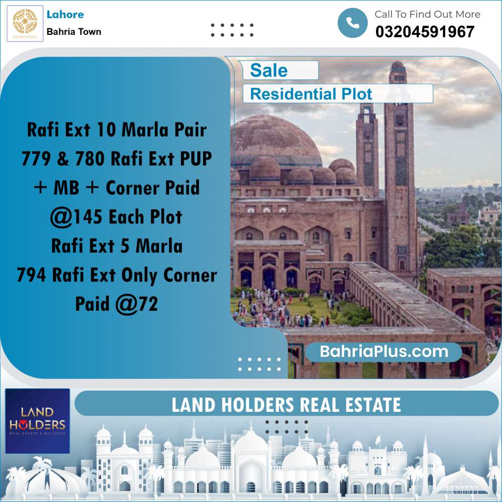 Residential Plot for Sale in Bahria Town, Lahore - (BP-285857)