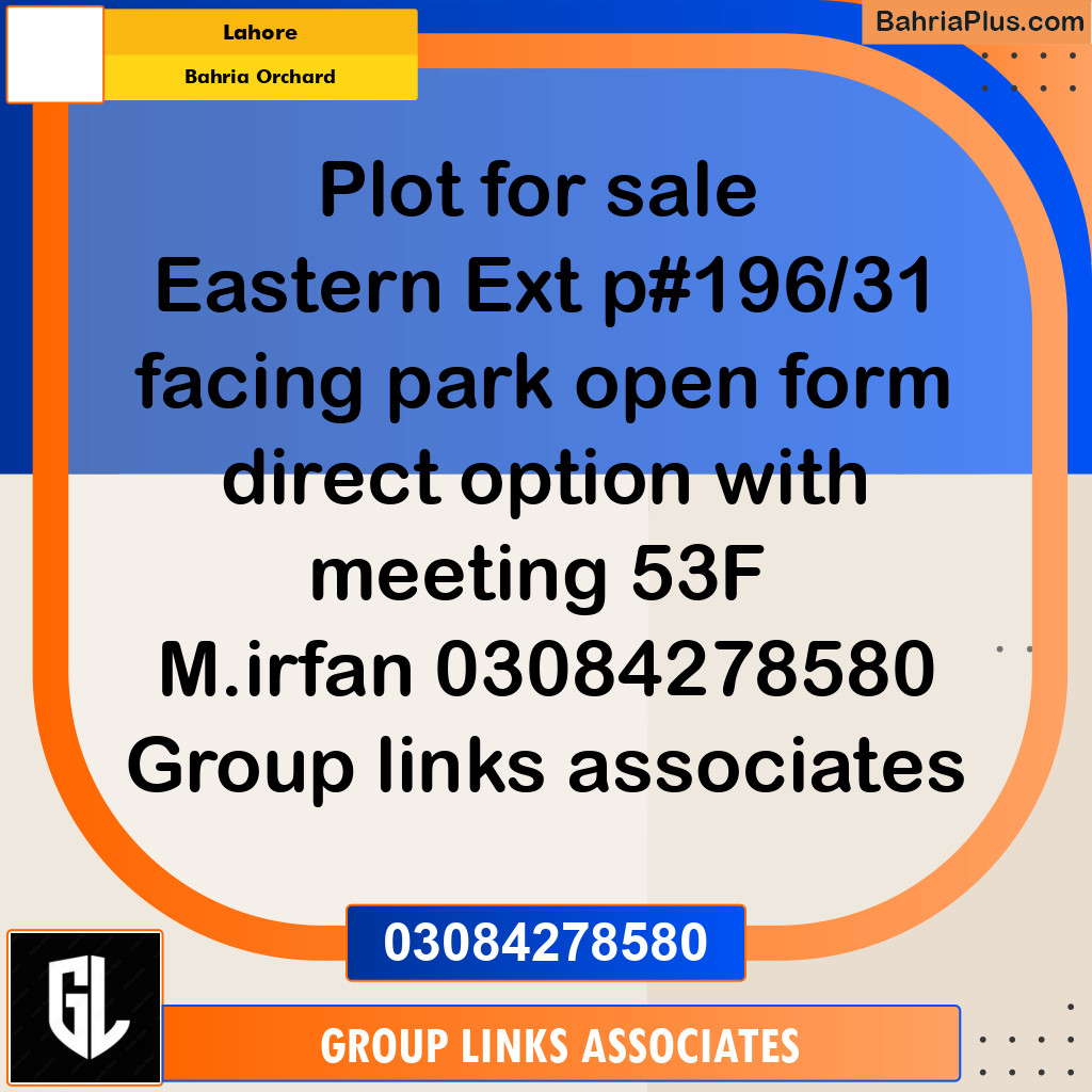 Residential Plot for Sale in Bahria Orchard, Lahore - (BP-285912)