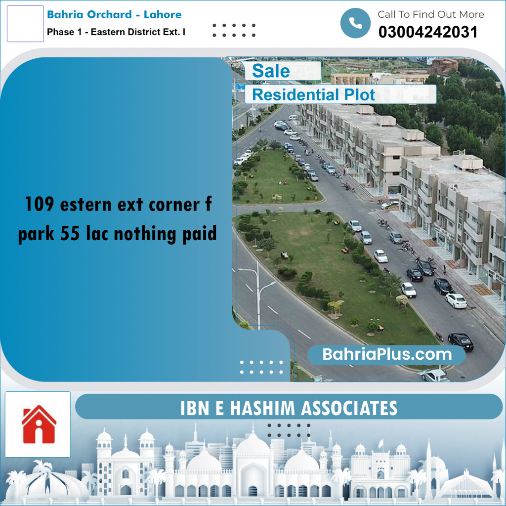 5 Marla Residential Plot for Sale in Phase 1 - Eastern District Ext. I -  Bahria Orchard, Lahore - (BP-286073)