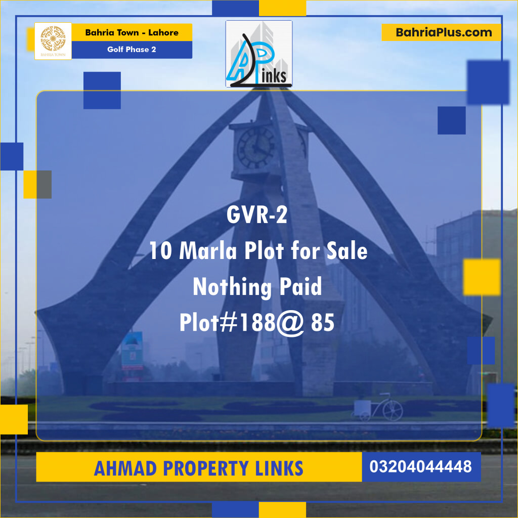 10 Marla Residential Plot for Sale in Golf Phase 2 -  Bahria Town, Lahore - (BP-286095)