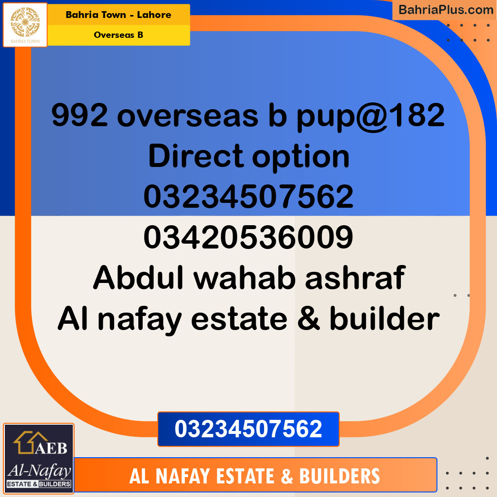 10 Marla Residential Plot for Sale in Overseas B - Bahria Town, Lahore - (BP-286133)