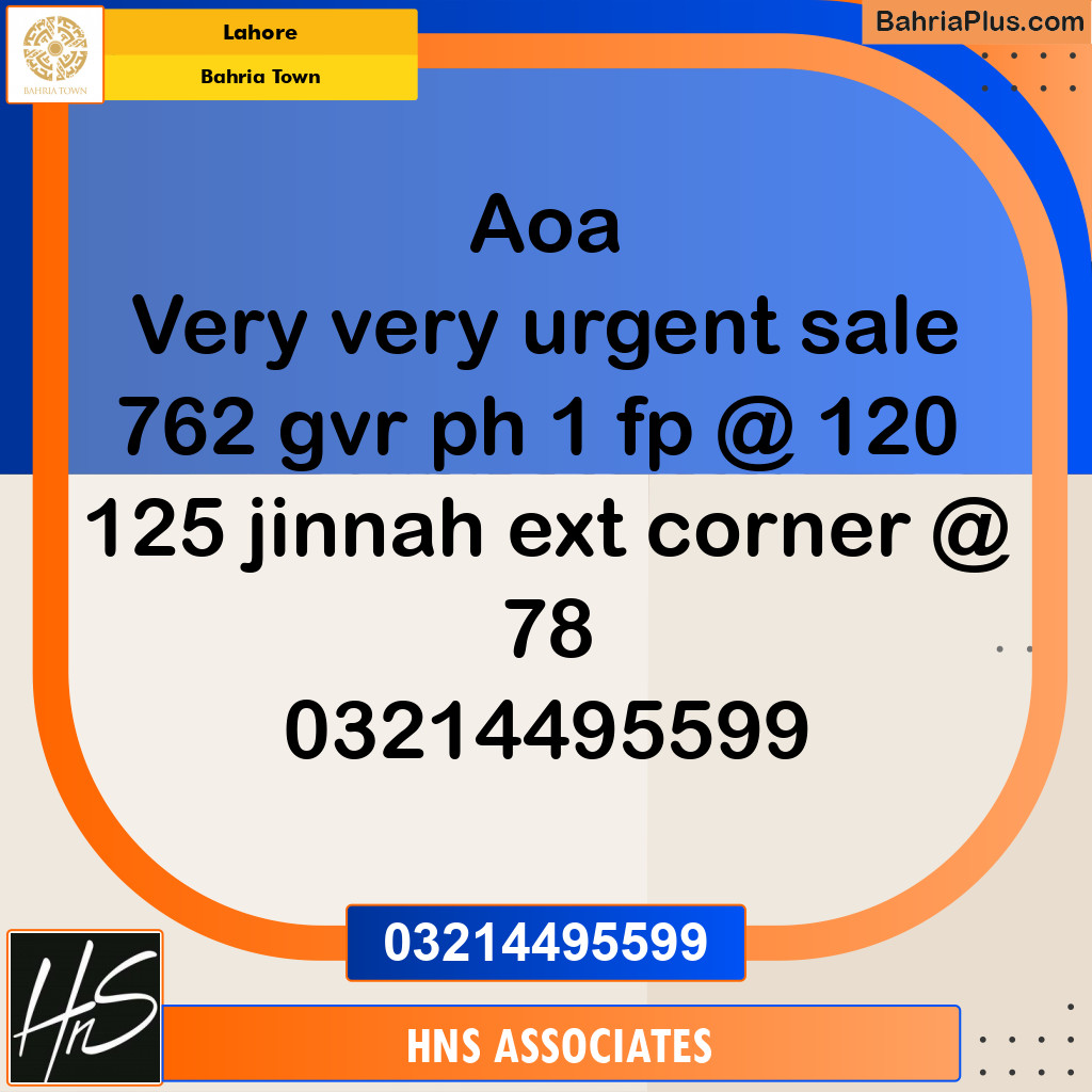 Residential Plot for Sale in Bahria Town, Lahore - (BP-286176)