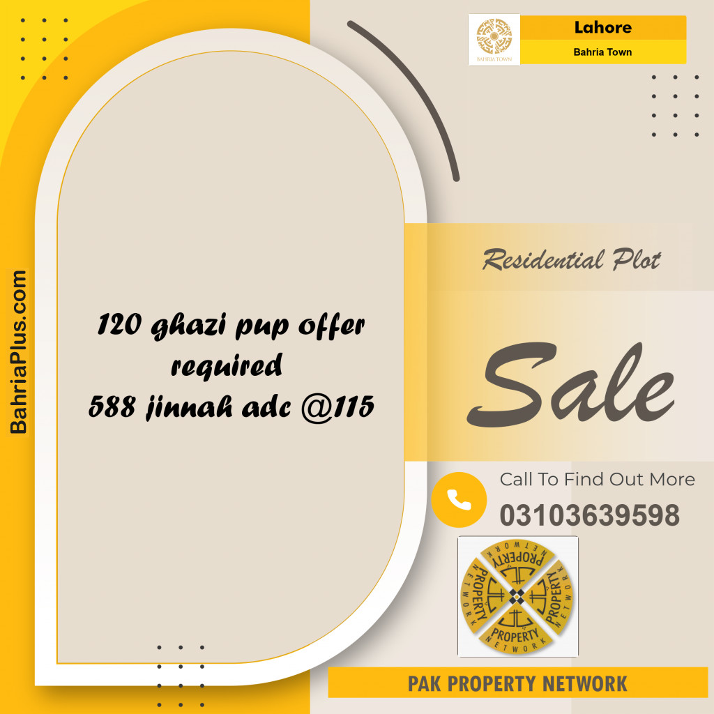 Residential Plot for Sale in Bahria Town, Lahore - (BP-286179)