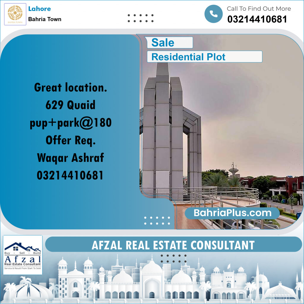 Residential Plot for Sale in Bahria Town, Lahore - (BP-286194)