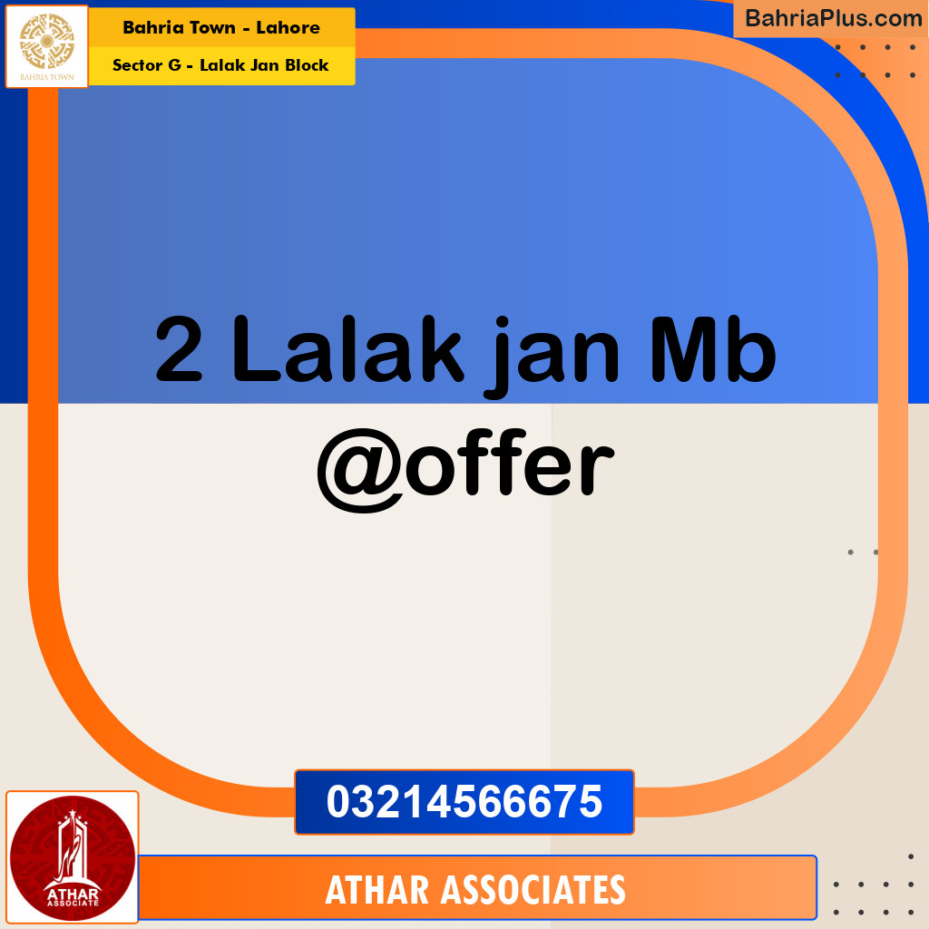 5 Marla Residential Plot for Sale in Sector G - Lalak Jan Block -  Bahria Town, Lahore - (BP-286199)