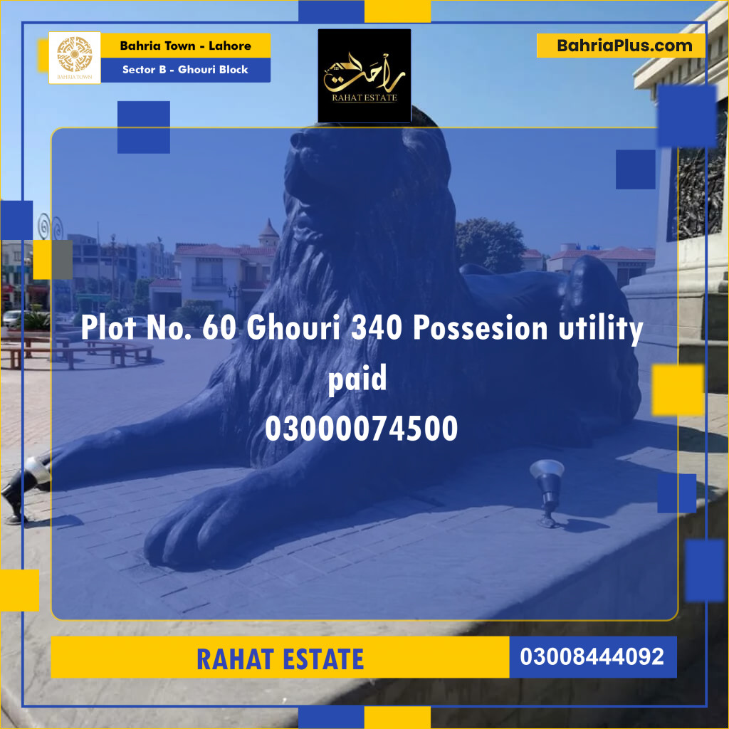 20 Marla Residential Plot for Sale in Sector B - Ghouri Block -  Bahria Town, Lahore - (BP-286213)